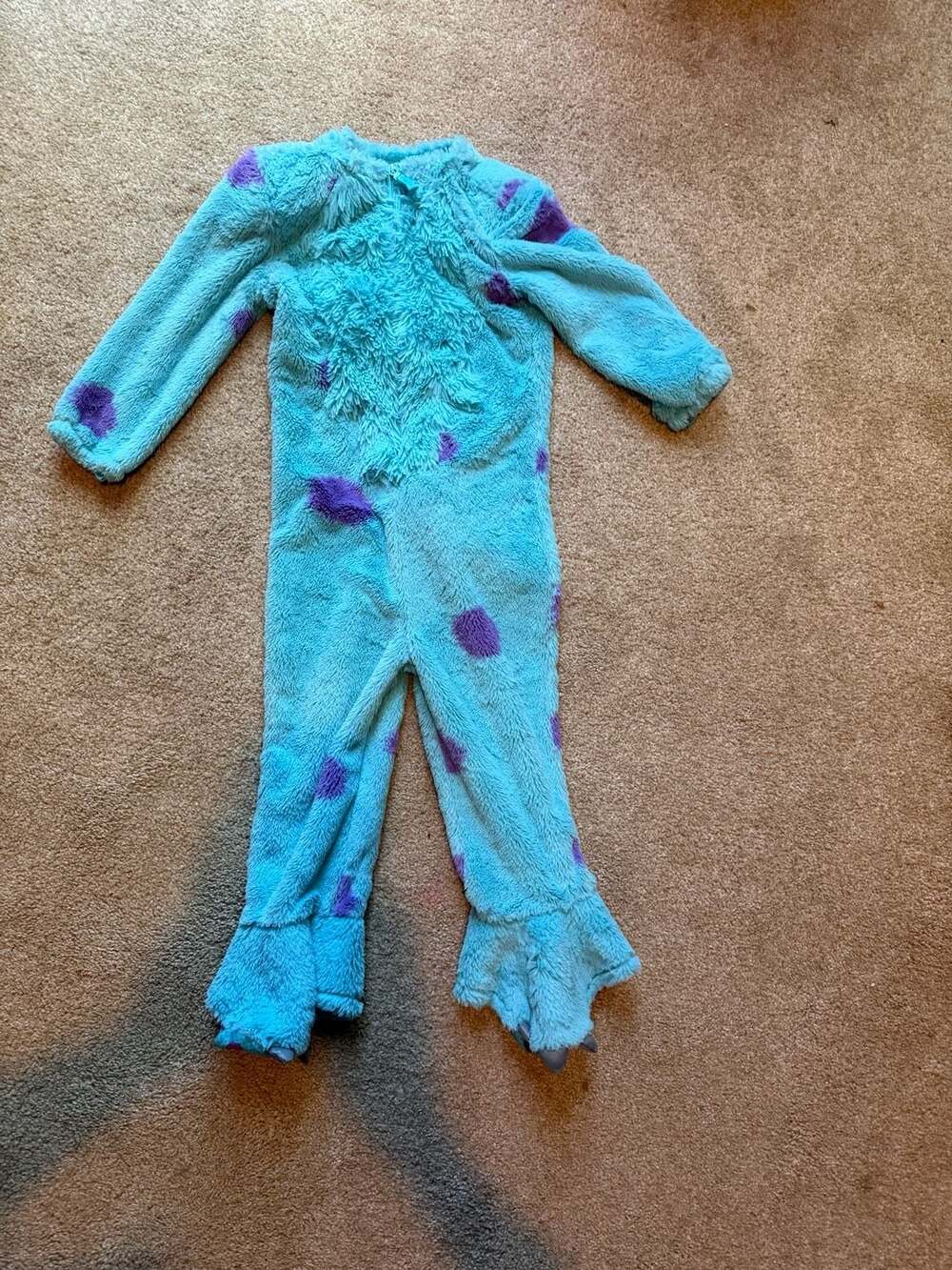 Disney Monsters, Inc. Sulley Costume Size 3-4T Jumpsuit Faux Fur